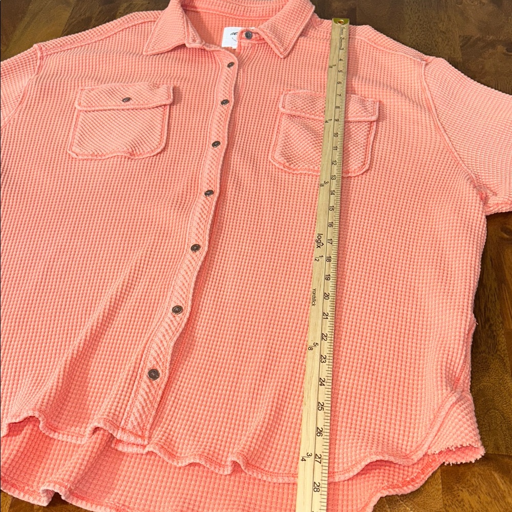 Aerie Lumberjane size L/G Coral Button-Down Shirt - Picture 5 of 8